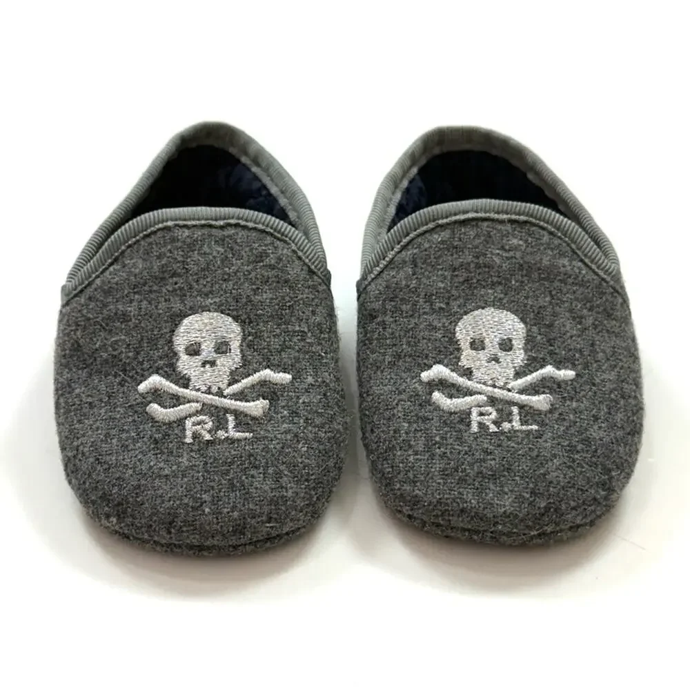 Ralph Lauren Skull & Crossbones Smoking Slippers